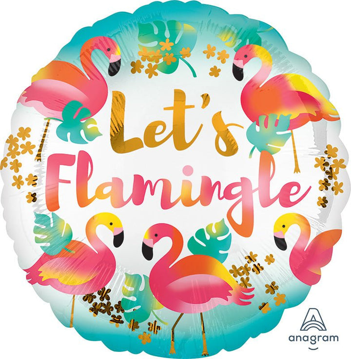 18Inc Let's Flamingle Foil Balloon - balloonsplaceusa
