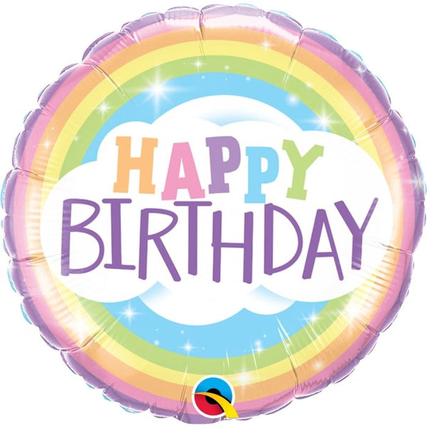 18Inc Pastel Rainbow B'day - balloonsplaceusa