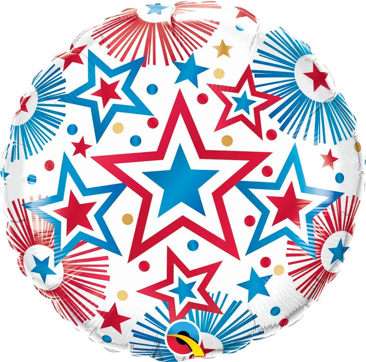 18Inc Patriotic Stars Pkg Balloon - balloonsplaceusa