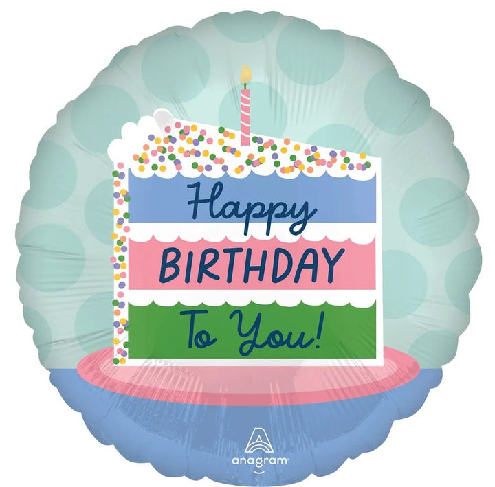 18Inc Satin B'day Cake To You Pkg Balloon - balloonsplaceusa