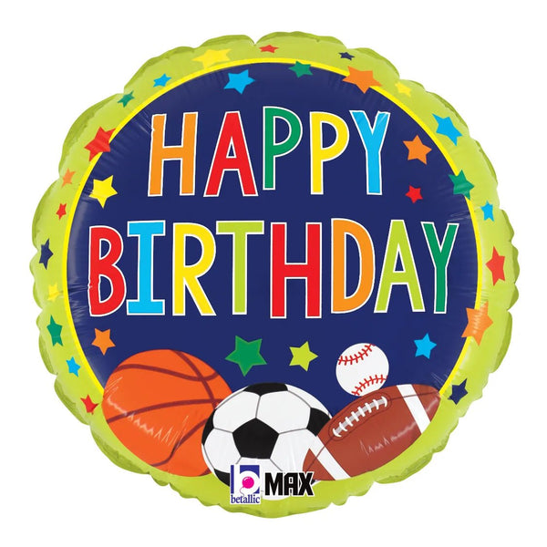 18Inc Sports Fan Birthday Pkg Balloons - balloonsplaceusa