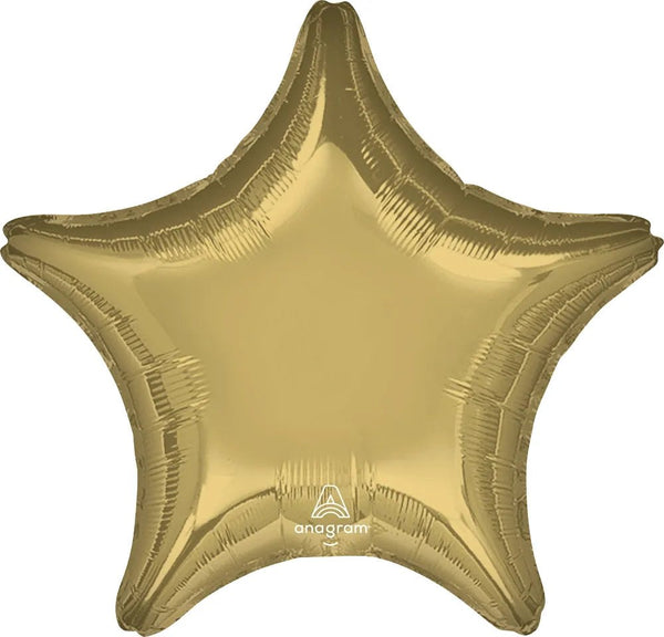 18inc White Gold Star Standard Star Balloon - balloonsplaceusa