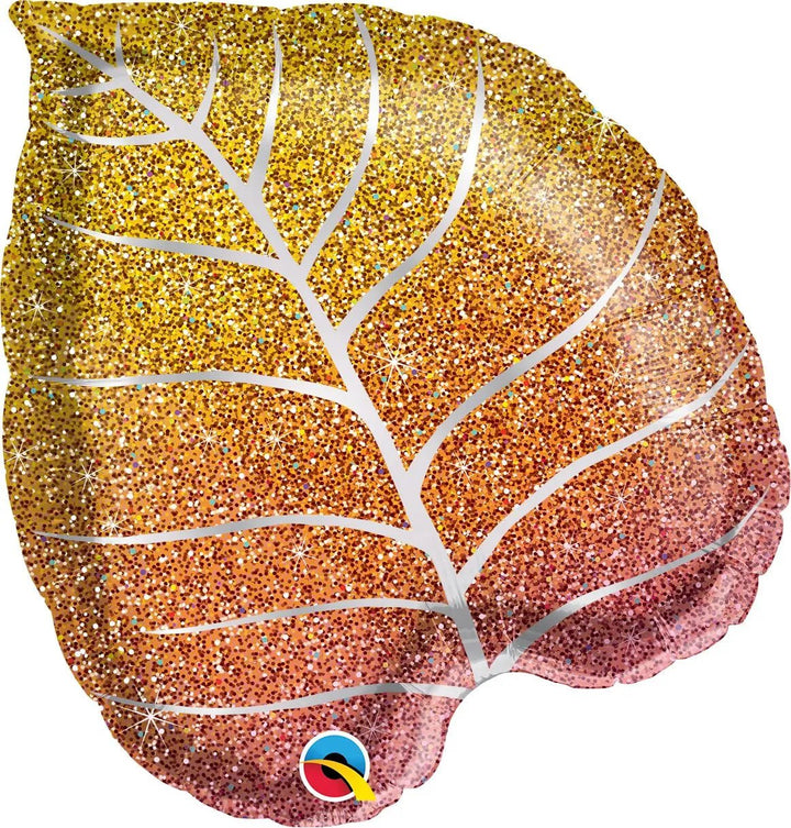21Inc Fall Glittergraphic Ombre Leaf Balloons Balloons - balloonsplaceusa