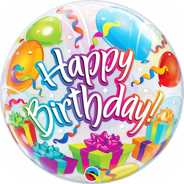 22inc Happy Birthday Surprise Bubble - balloonsplaceusa