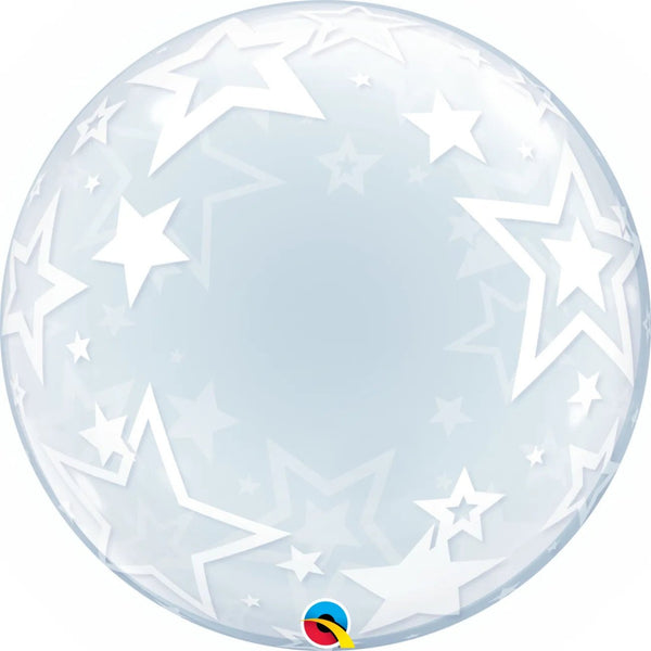 24Inc Deco Bubble - Stylish Stars Bubble Balloon - balloonsplaceusa