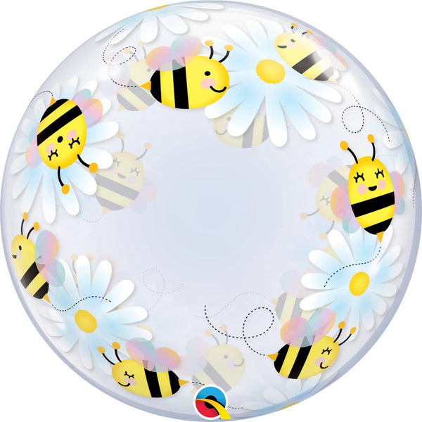 24Inc Sweet Bee & Daisies Deco Bubble Balloon - balloonsplaceusa