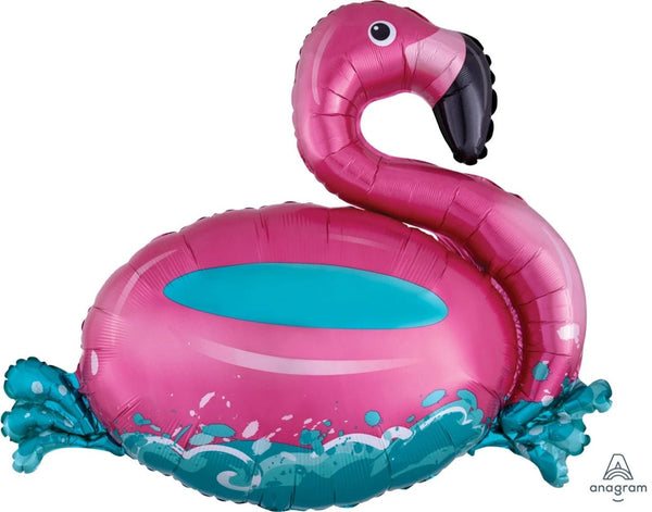 30Inc Floating Flamingo SuperShape balloon - balloonsplaceusa