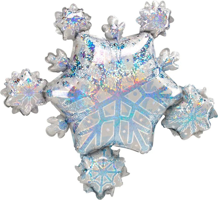 32Inc Snowflake Cluster Prism Christmas Balloon - balloonsplaceusa