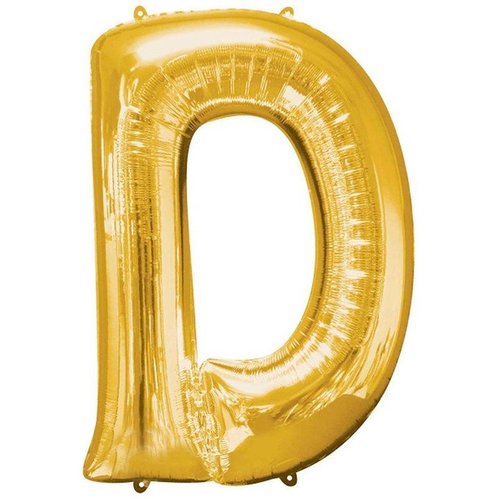 34inc Jumbo Letter D Gold - balloonsplaceusa