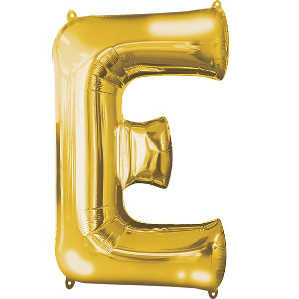 34inc Jumbo Letter E Gold - balloonsplaceusa