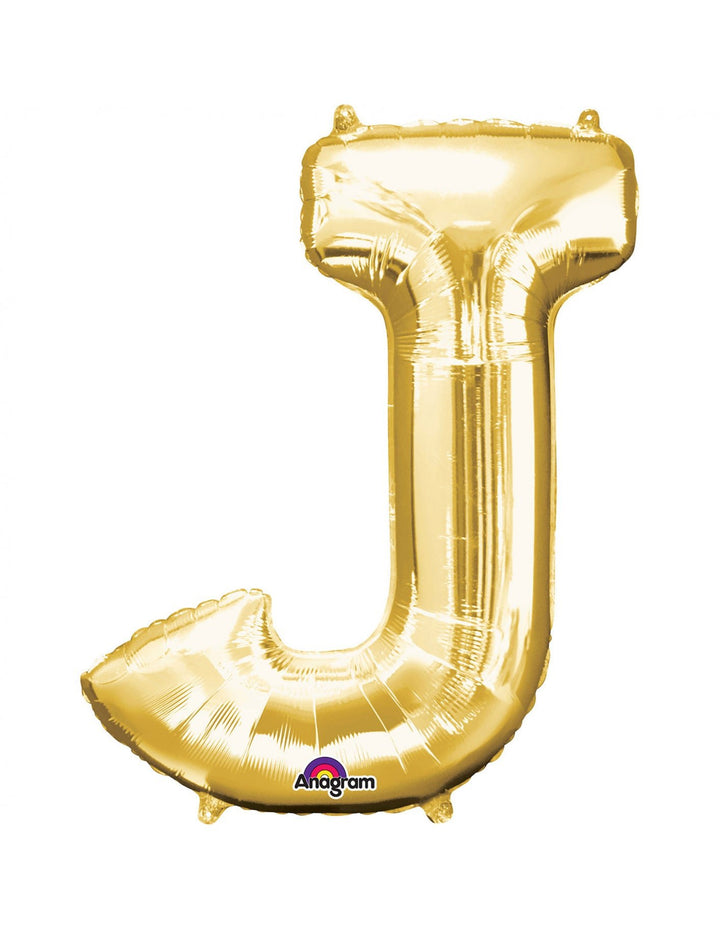 34inc Jumbo Letter J Gold - balloonsplaceusa