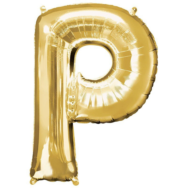 34inc Jumbo Letter P Gold - balloonsplaceusa