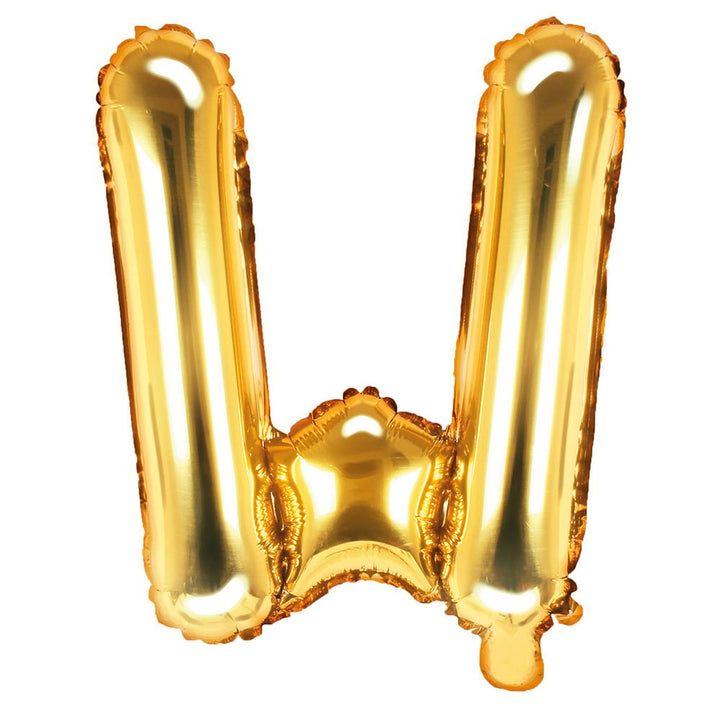 34inc Jumbo Letter W Gold - balloonsplaceusa