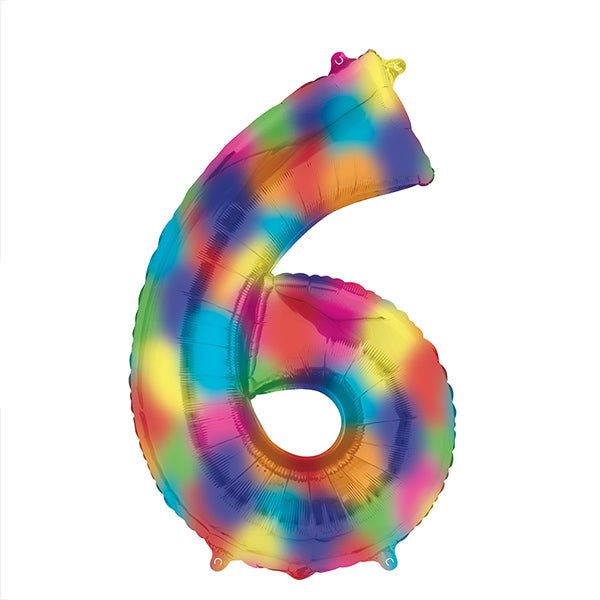 34Inc Number 6 Rainbow Splash - balloonsplaceusa