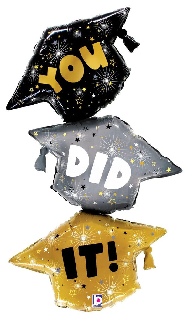 38Inc You Did It! Grad Caps Balloon - balloonsplaceusa