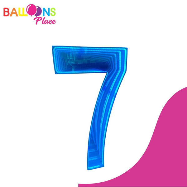 3D Marquee 4ft Metal Number 7 With LED Lights - balloonsplaceusa