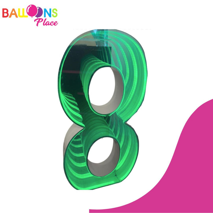 3D Marquee 4ft Metal Number 8 With LED Lights - balloonsplaceusa