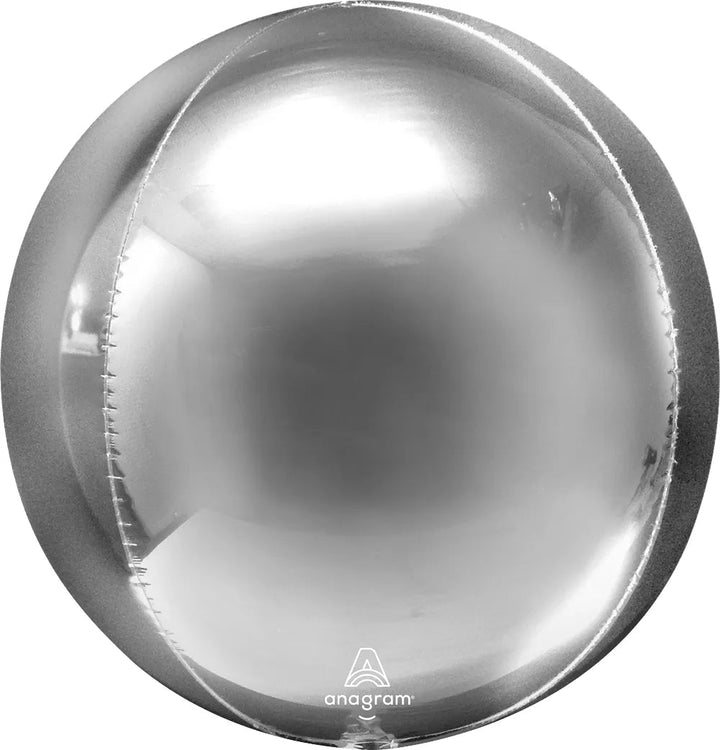 50Inc Jumbo Orbz Silver - balloonsplaceusa