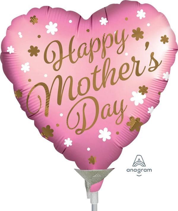 9Inc Mother's Day Satin Floral Flat - balloonsplaceusa