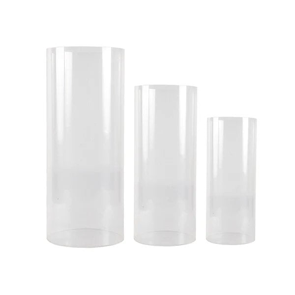 Acrylic CYLINDER PEDESTAL Clear SET OF 3 - balloonsplaceusa