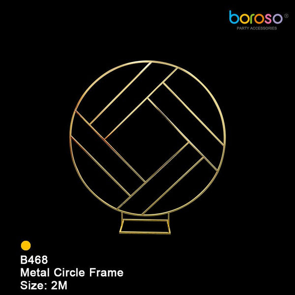 B468 Gold Metal Circle Frame Balloon Arch - balloonsplaceusa