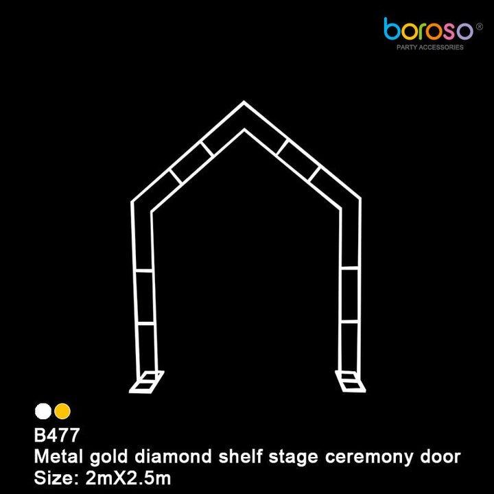 B477 Metal White Diamond Shelf Stage Balloon STAND - balloonsplaceusa