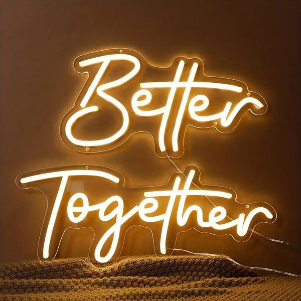 Better Together Neon Signs 32x8 inch LED Letters - balloonsplaceusa