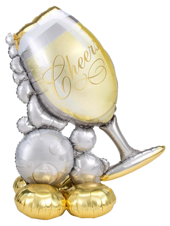 Foil Balloon Airloonz Bubbly Wine Glass 51inch - balloonsplaceusa
