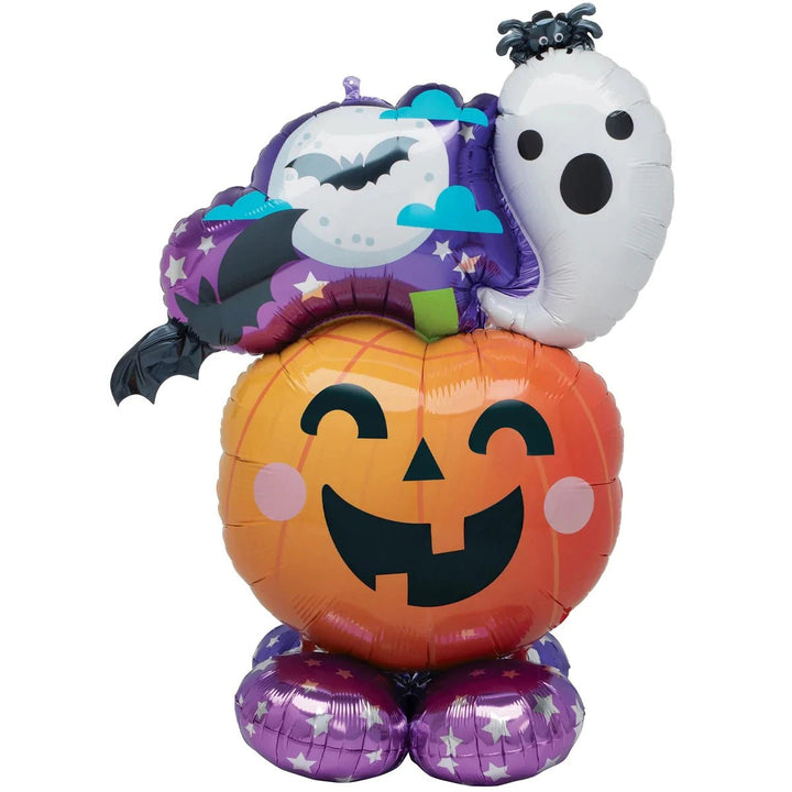 Foil Balloon Airloonz Fun &Amp; Spooky Ghost &Amp; Pumpkin S 53inch - balloonsplaceusa