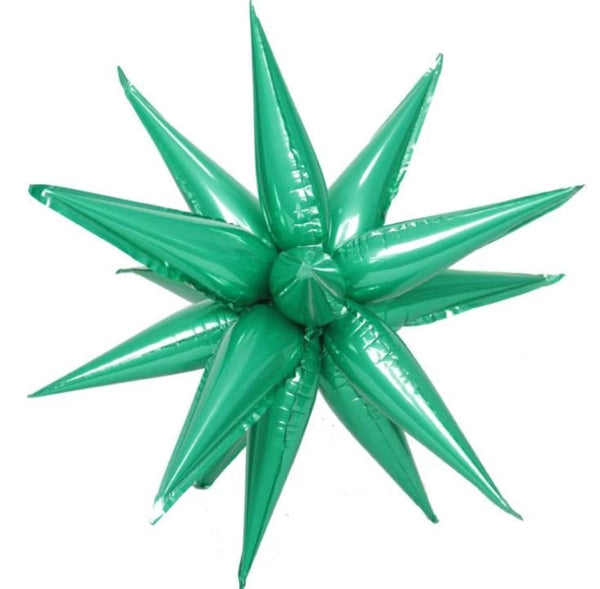 Foil Balloon Aquamarine Starburst Exploding Star 22inch - balloonsplaceusa