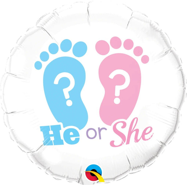 Foil Balloon Baby He Or Baby She? 18inch - balloonsplaceusa