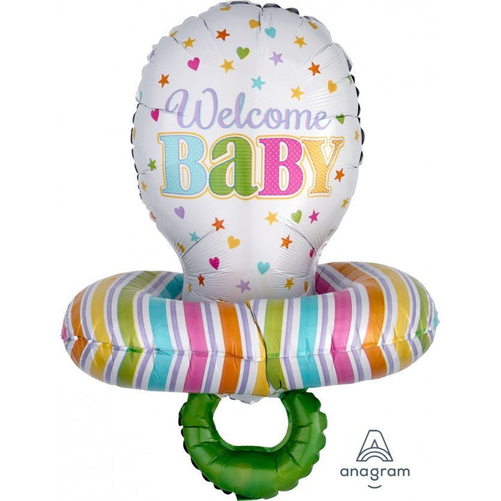 Foil Balloon Baby Pacifier Multi XL 22inch - balloonsplaceusa