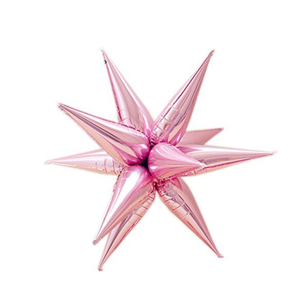 Foil Balloon Baby Pink Starburst Exploding Star 22inch - balloonsplaceusa