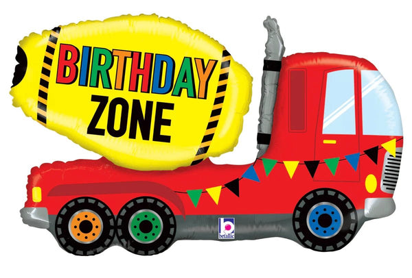 Foil Balloon Birthday Zone Truck 31inch - balloonsplaceusa