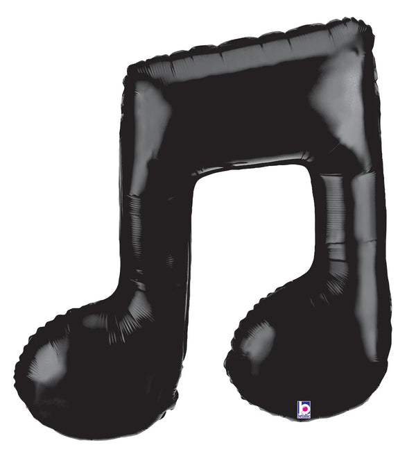 Foil Balloon Black Double Music Notes 40inch - balloonsplaceusa