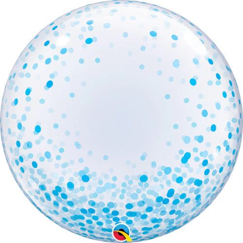 Foil Balloon Blue Confetti Dots Deco Bubble (Not Self Sealing) 24inch - balloonsplaceusa