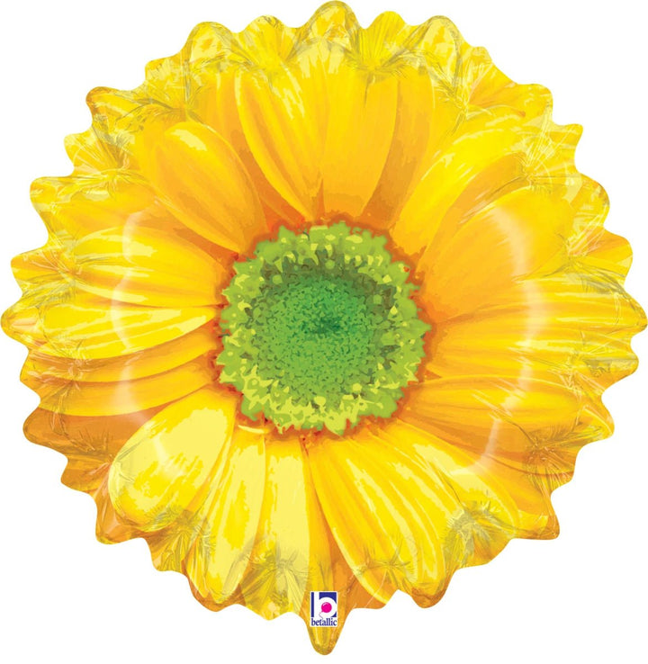 Foil Balloon Bright Blooms Yellow Flower 24inch - balloonsplaceusa
