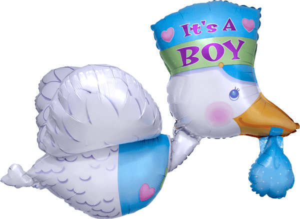 Foil Balloon Bundle of Joy Stork - It's A Boy 32inch - balloonsplaceusa