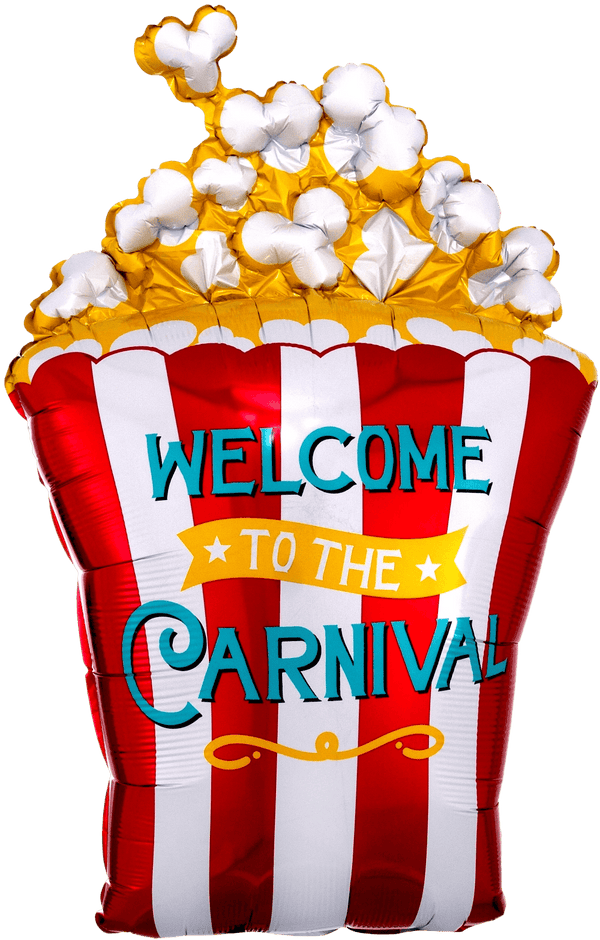 Foil Balloon Carnival Popcorn Supershape 29inch - balloonsplaceusa