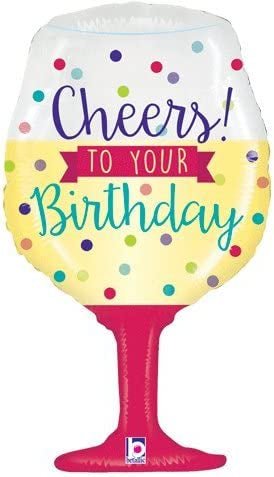 Foil Balloon Cheers To Your Birthday 34inch - balloonsplaceusa