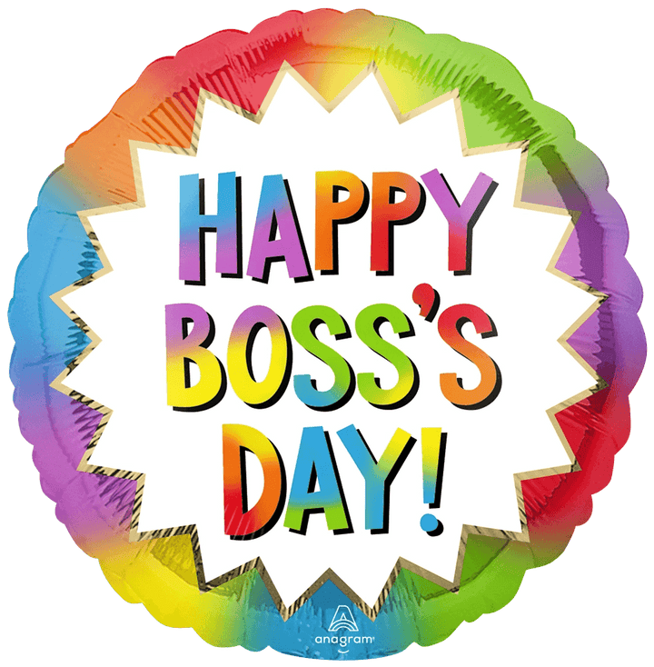Foil Balloon Colorful Boss's Day Burst 18inch - balloonsplaceusa