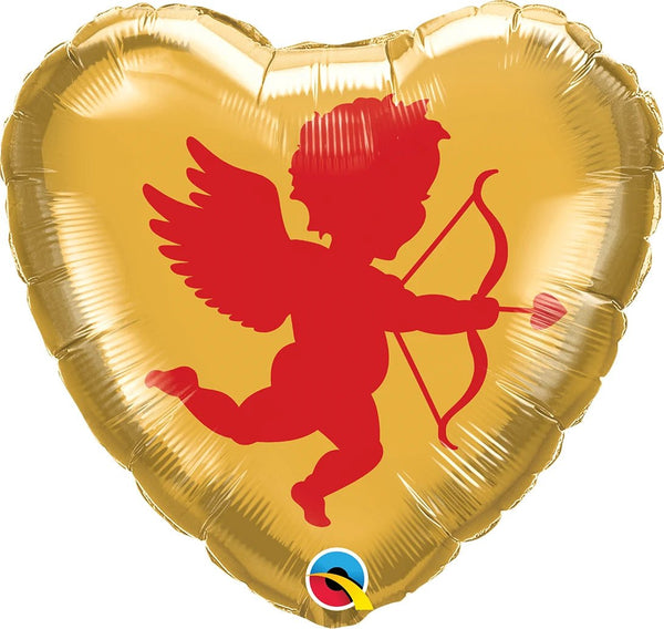 Foil Balloon Cupid Heart Valentine Pkg 18inch - balloonsplaceusa