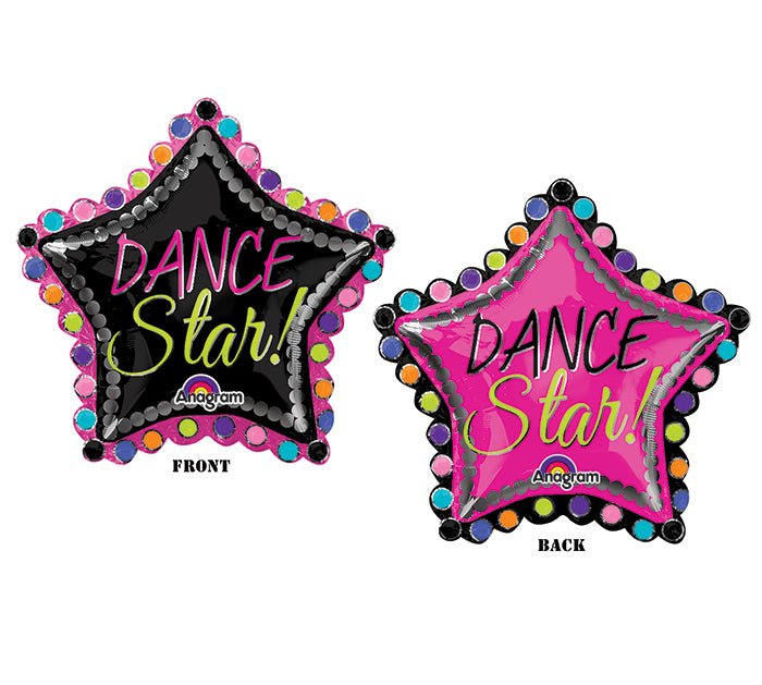 Foil Balloon Dance Star Supershape 30inch - balloonsplaceusa