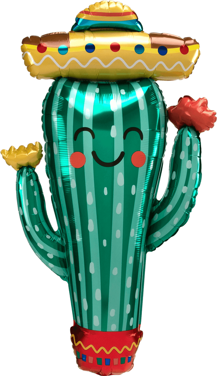 Foil Balloon Fiesta Cactus Supershape 38inch - balloonsplaceusa