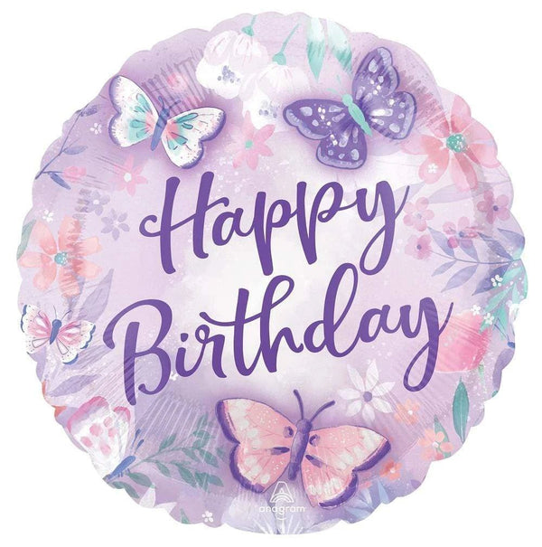 Foil Balloon Flutter's Happy Birthday 18inch - balloonsplaceusa