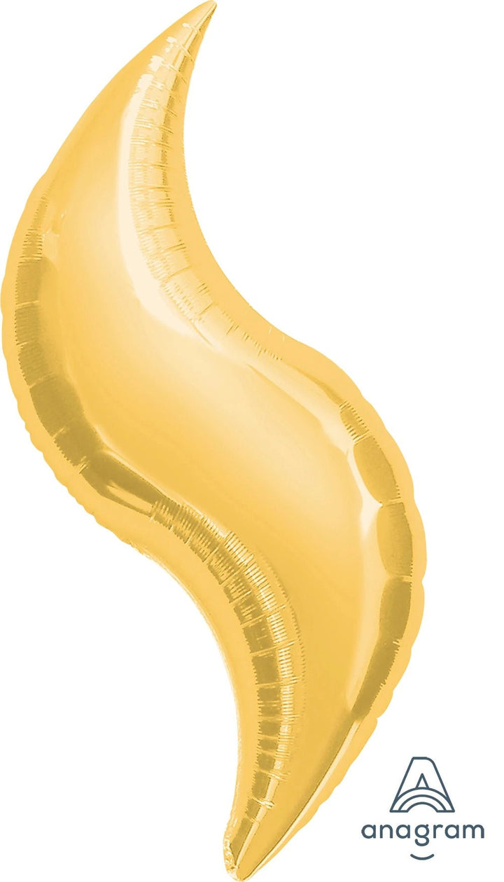 Foil Balloon Gold Curve 36inch 36inch - balloonsplaceusa