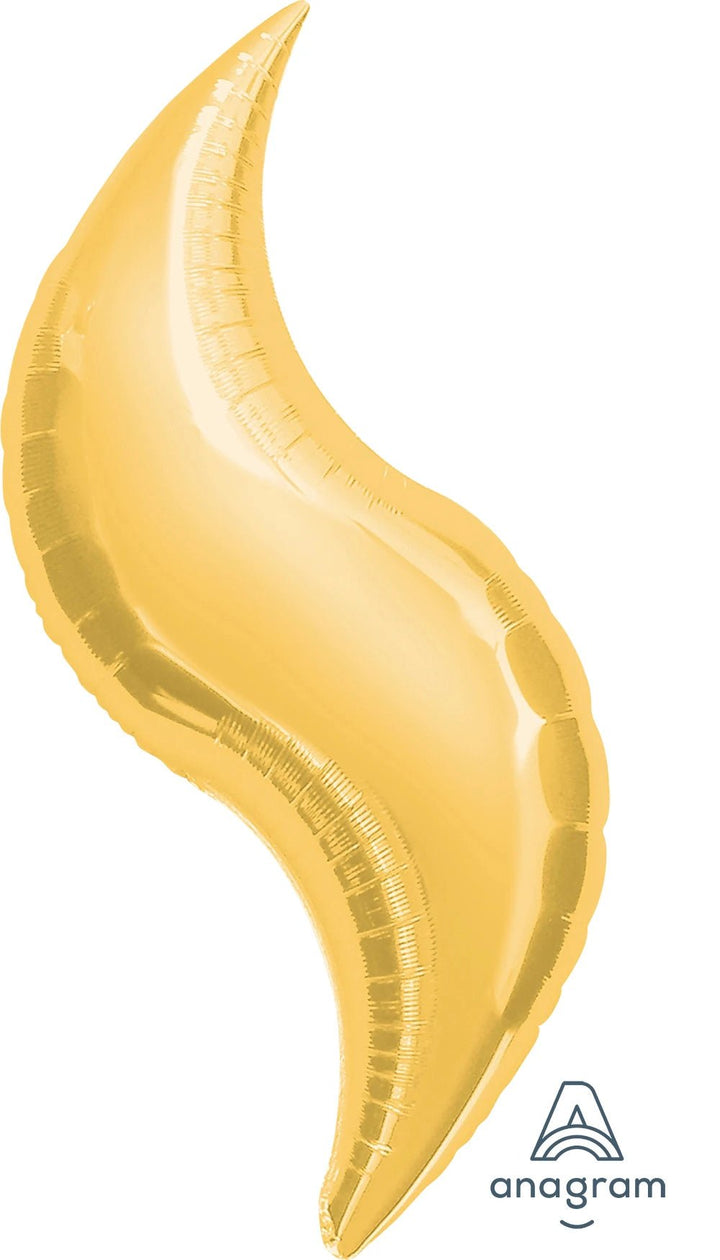 Foil Balloon Gold Curves 28inch 28inch - balloonsplaceusa