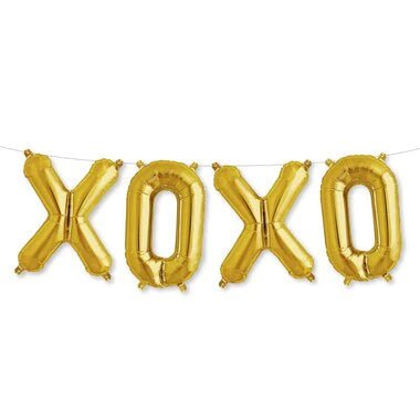Foil Balloon Gold Xoxo Banner Foil 16inch - balloonsplaceusa