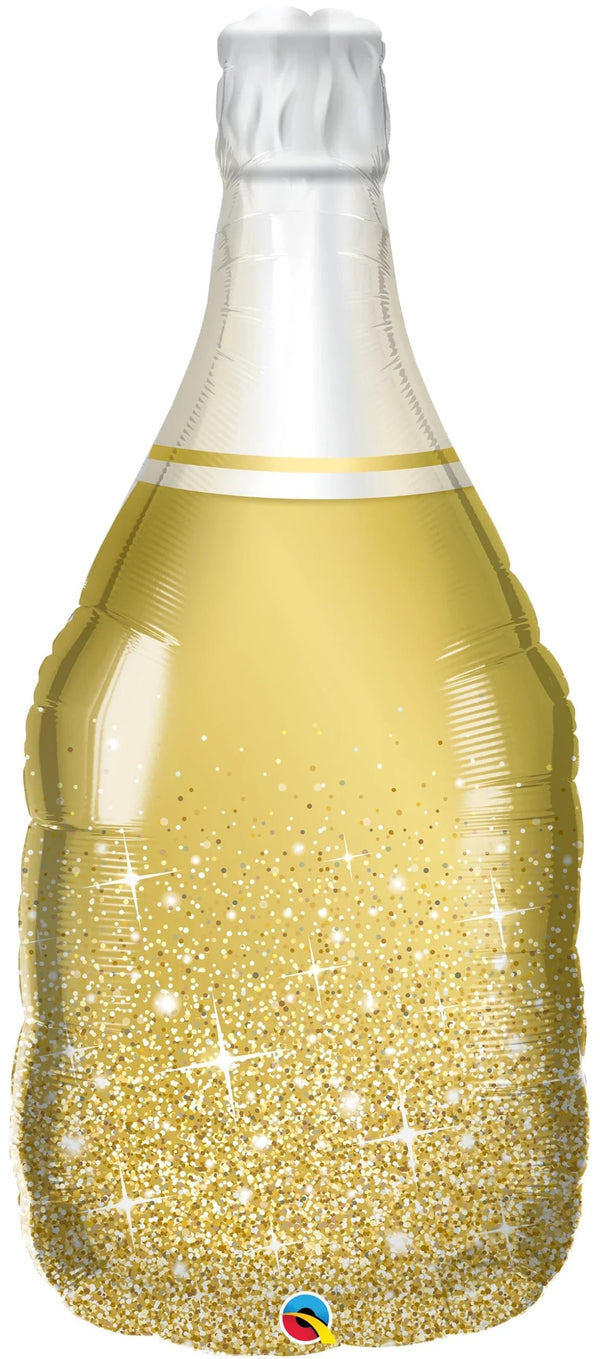 Foil Balloon Golden Bubbly Celebration Wine Bottle 39inch - balloonsplaceusa