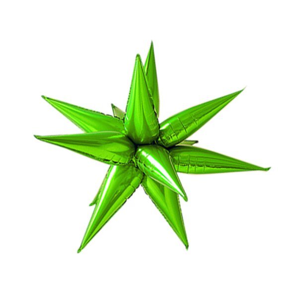 Foil Balloon Green Exploding Star 26inch - balloonsplaceusa